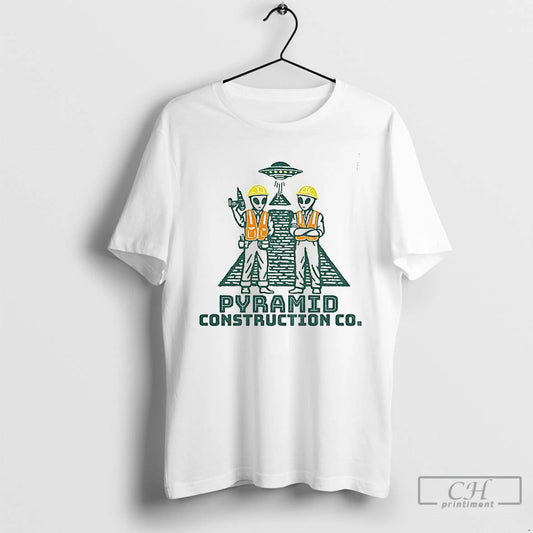 Premium Pyramid Construction Co Funny Alien Ancient Astronaut Humor T-Shirts, Hoodie, Sweatshirt | AU18TeeNovaLab.com