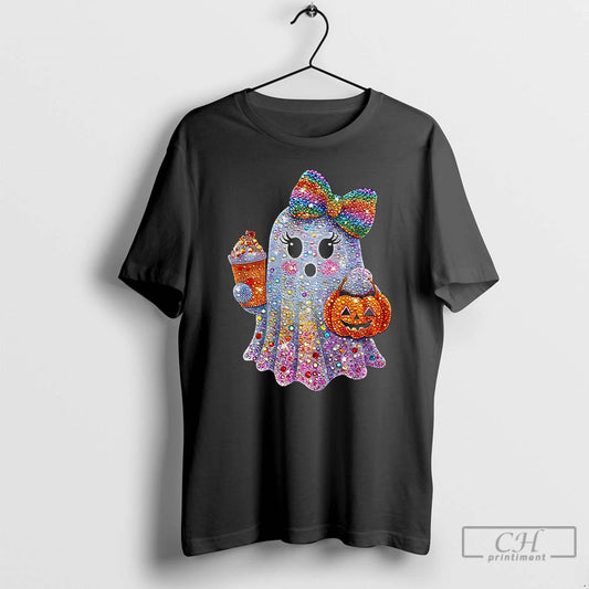 Premium Rhinestones Ghost Spooky Boo Pumpkin Halloween T Shirts