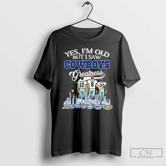 Premium Roger Staubach Troy Aikman Emmitt Smith Yes Im Old But I Saw Cowboys Greatness
