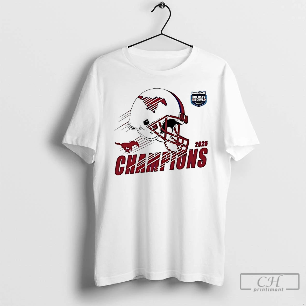 Premium Smu Mustangs Football Holiday Bowl Champions Helmet 2026 T-Shirts, Hoodie, Sweatshirt | AU18TeeNovaLab.com