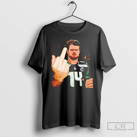 Premium Sam Darnold Drinking Middle Finger 2026 T-Shirts, Hoodie, Sweatshirt | AU18TeeNovaLab.com