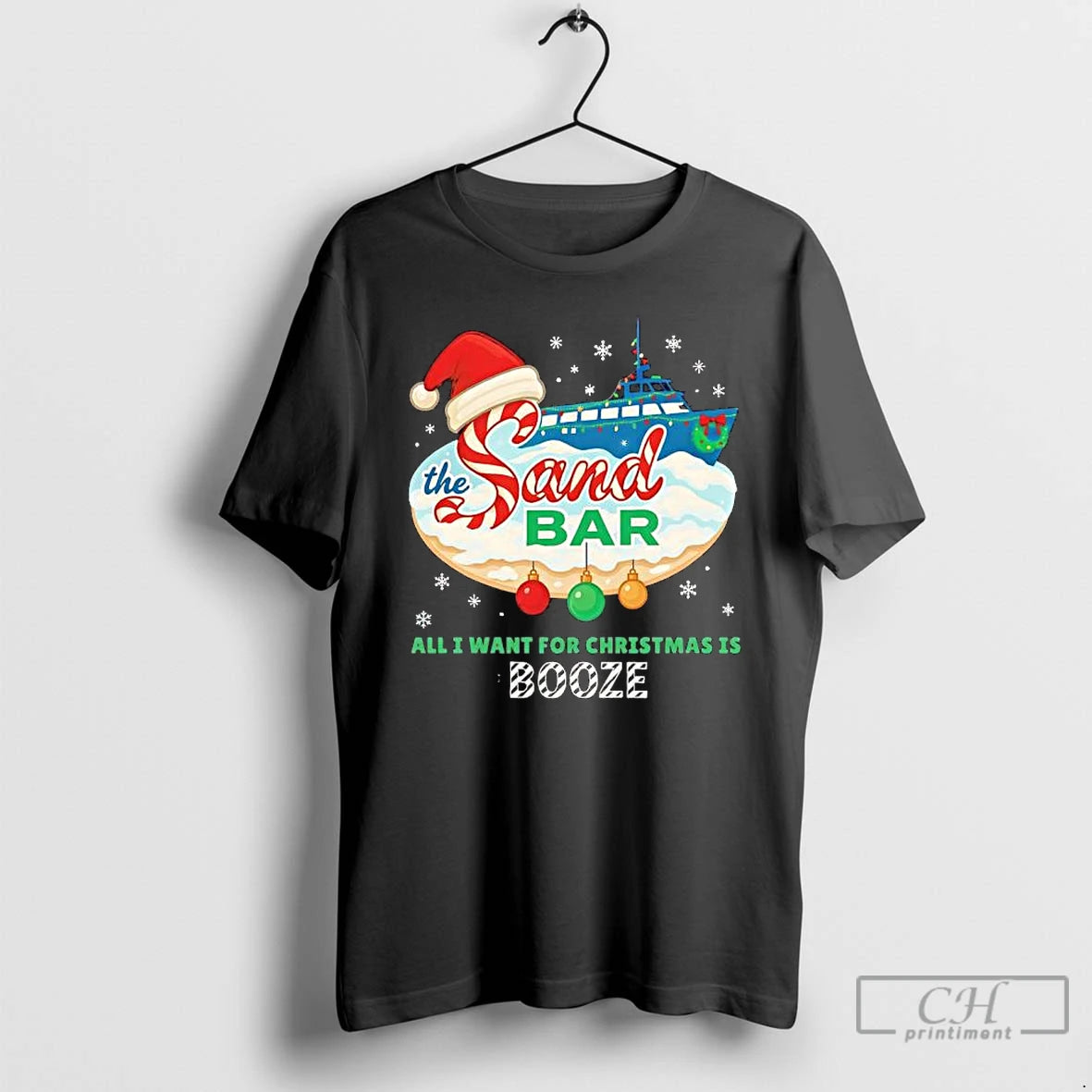 Premium Sandbar Christmas All I Want For Christmas Is Booze Graphic T-Shirts, Hoodie, Sweatshirt | AU18TeeNovaLab.com