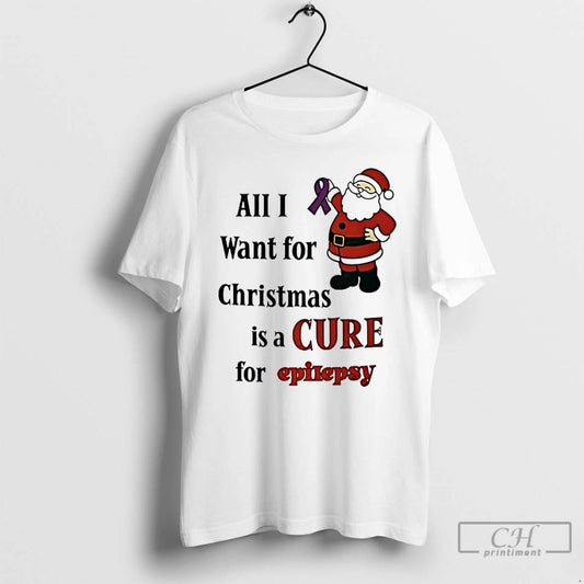 Premium Santa Claus All I Want For Christmas Is A Cure For Epilepsy T Shirts Hoodie, Sweatshirt | AU18TeeNovaLab.com