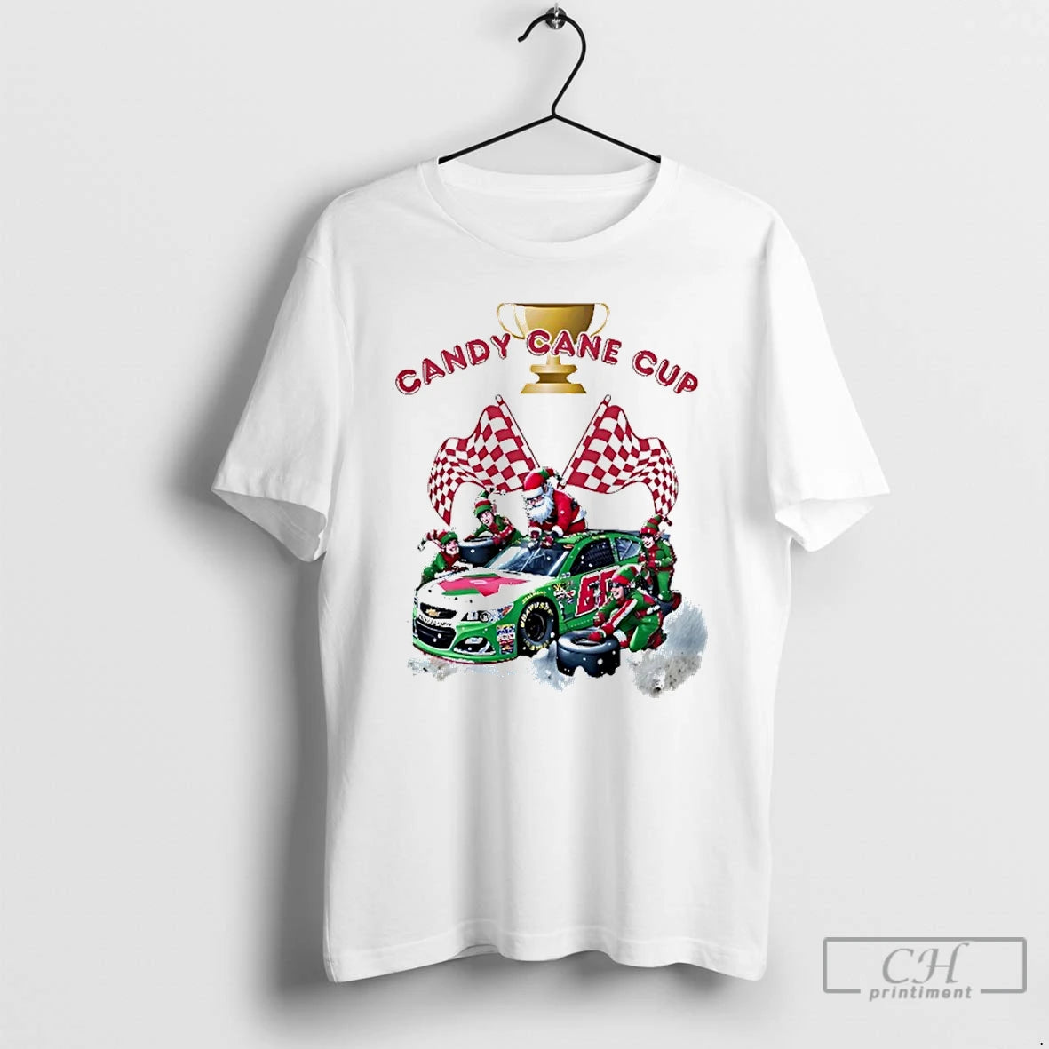 Premium Santa Claus Candy Cane Cup Racing Car Christmas T-Shirts, Hoodie, Sweatshirt | AU18TeeNovaLab.com