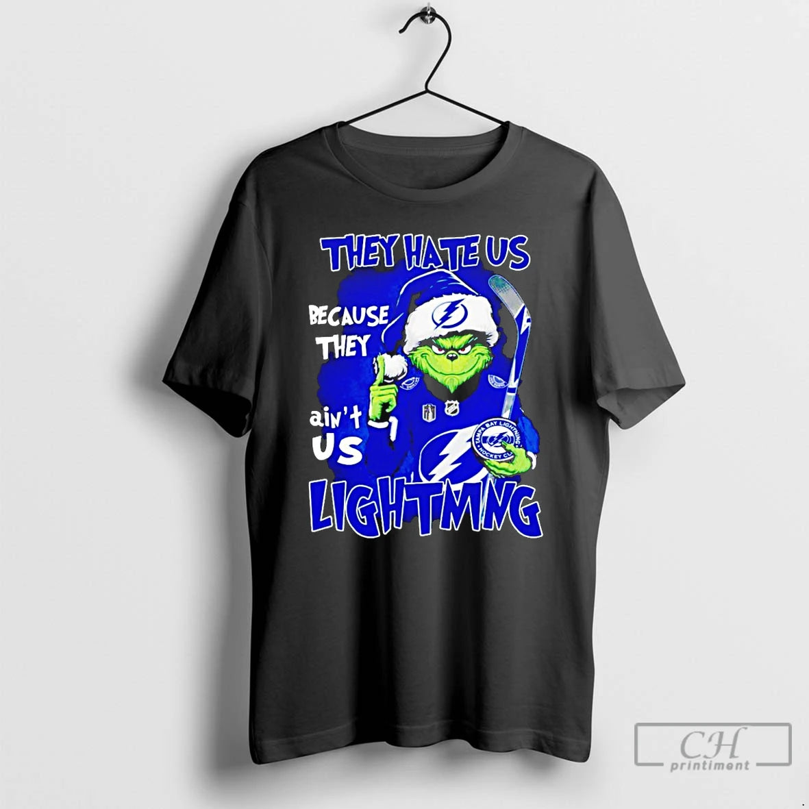 Premium Santa Grinch They Hate Us Because They Aint Us Lightning T Shirts
