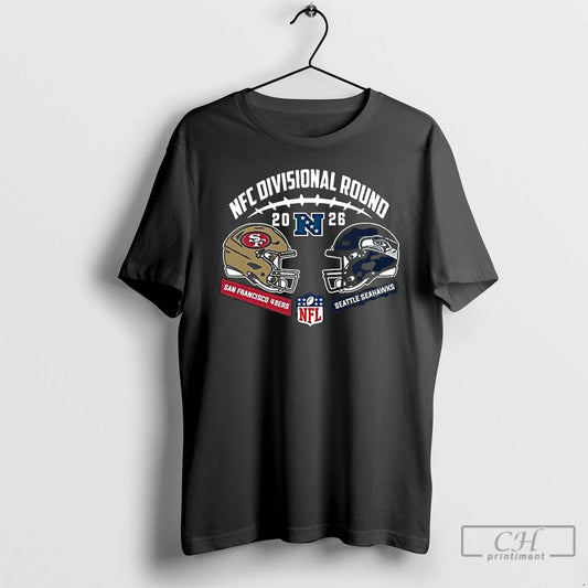 Premium Seahawks Vs 49ers 2025 26 Nfc Divisional Round Duel Helmet T-Shirts, Hoodie, Sweatshirt | AU18TeeNovaLab.com