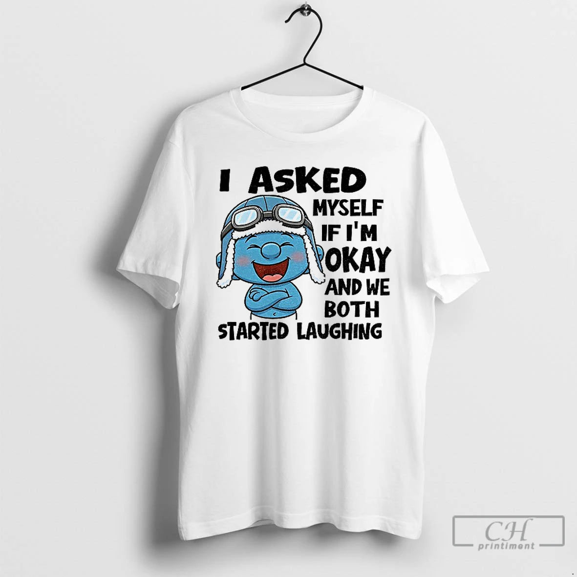 Premium Smurf I Asked Myself If Im Okay And We Both Started Laughing T Shirts Hoodie, Sweatshirt | AU18TeeNovaLab.com