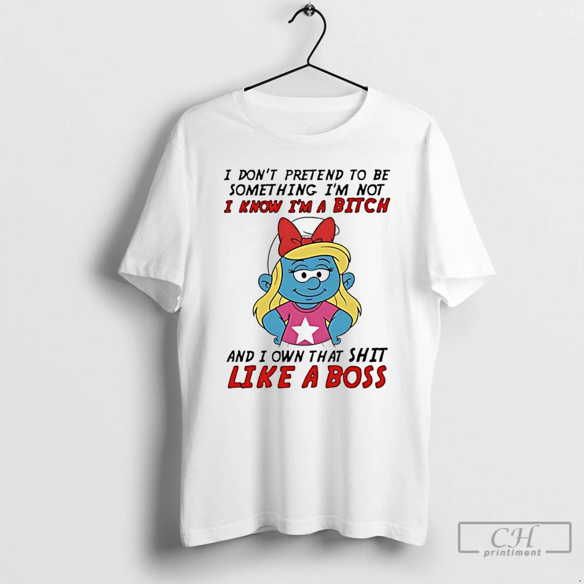 Premium Smurfette I Dont Pretend To Be Something Im Not I Know Im A Bitch T-Shirts, Hoodie, Sweatshirt | AU18TeeNovaLab.com