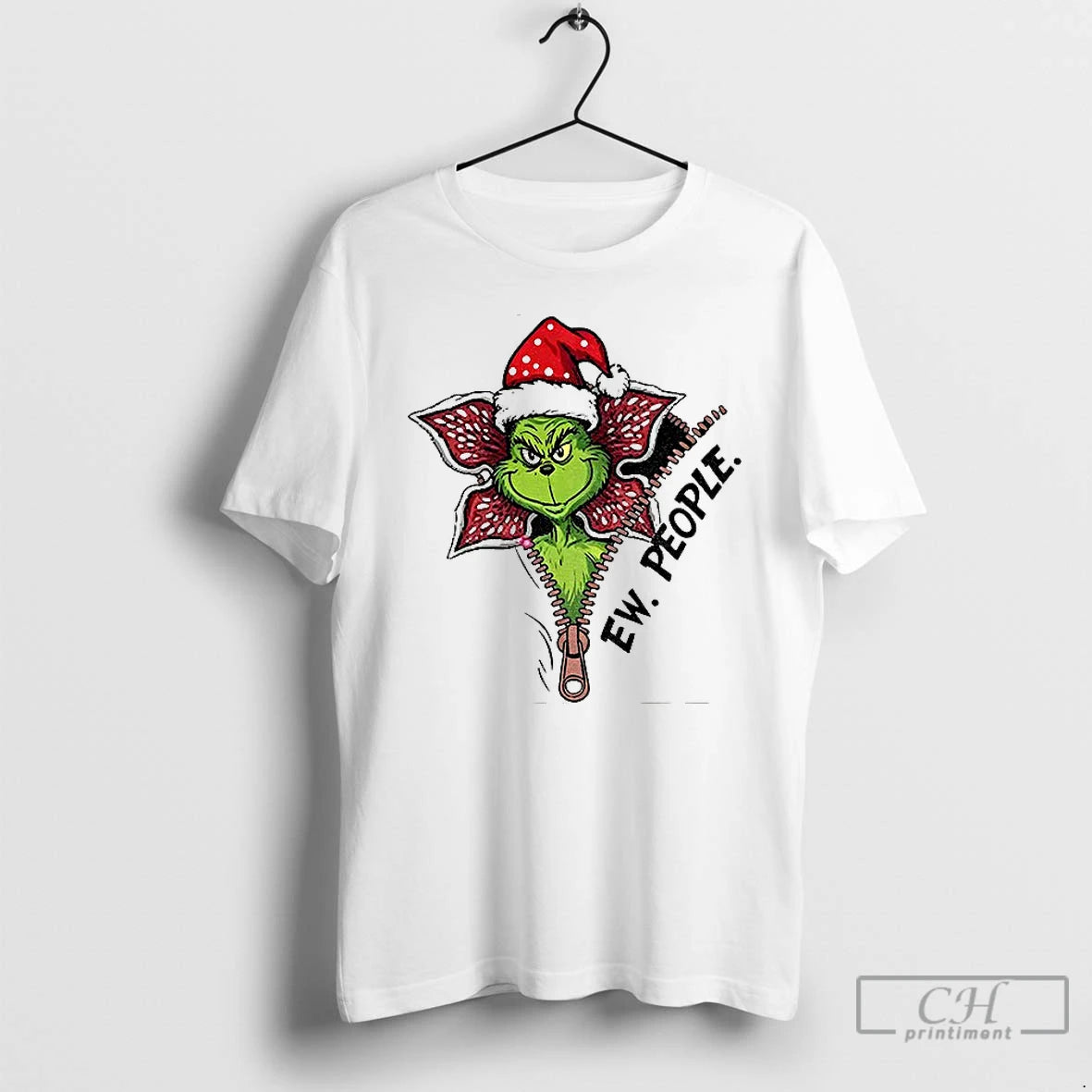 Premium Stranger Grinchy Christmas Grinch Ew People Monster From Upside Down T-Shirts, Hoodie, Sweatshirt