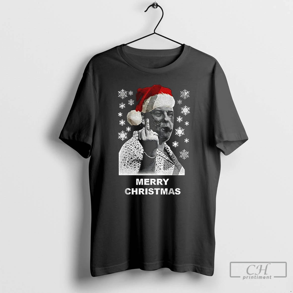 Premium The Sopranos Santa Middle Finger Merry Christmas T-Shirts, Hoodie, Sweatshirt | AU18TeeNovaLab.com