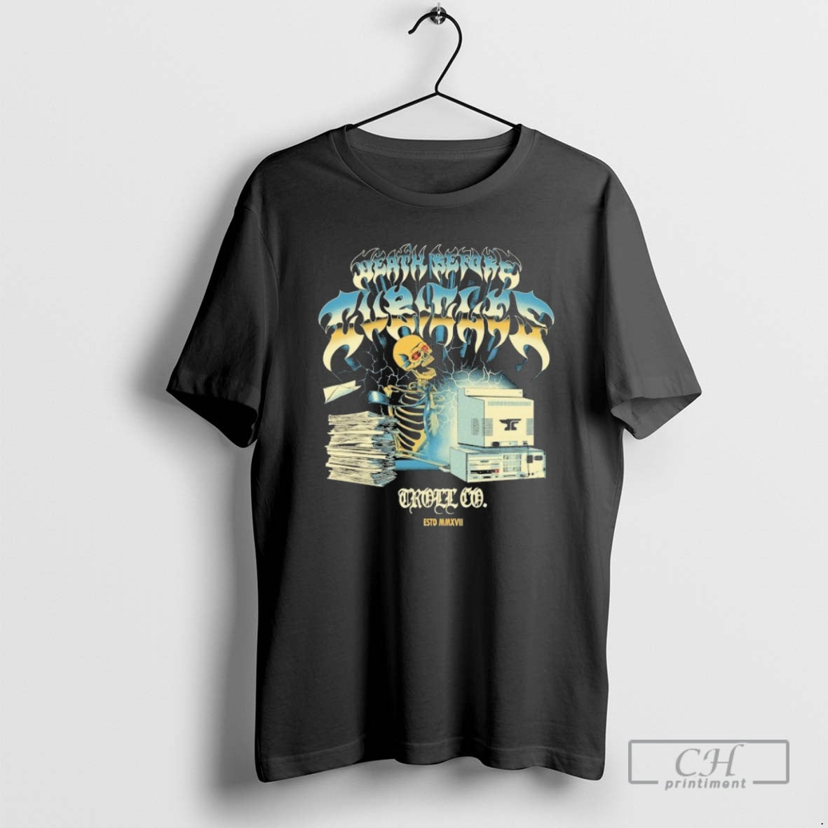 Premium Troll Co Death Before Cubicles Cpu Skeleton Shirt Sweater Hoodie, Sweatshirt | AU18TeeNovaLab.com
