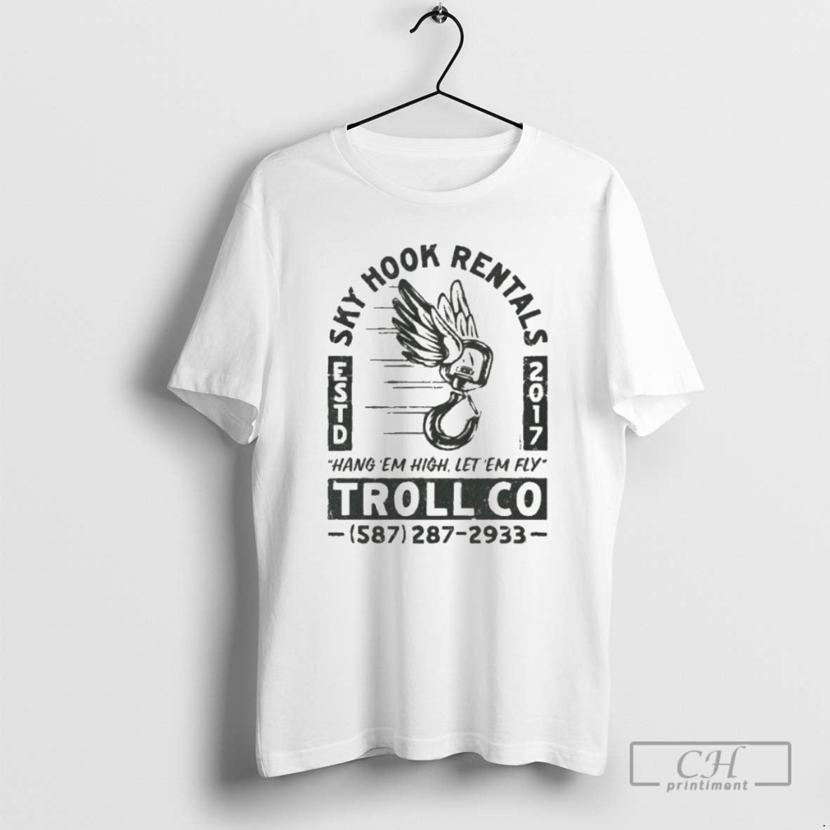 Premium Troll Co Sky Hook Rentals Hang Em High Let Em Fly High Shirt Sweater Hoodie, Sweatshirt | AU18TeeNovaLab.com