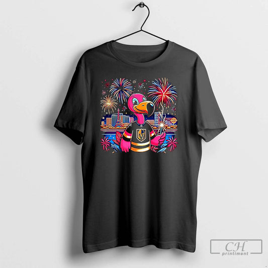 Premium Vegas Golden Knights Hockey Flamingo 4th July New Year T Shirts