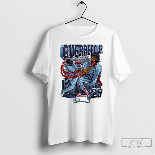 Premium Vladimir Guerrero Jr 27 Toronto Blue Jays Player Swing Skyline