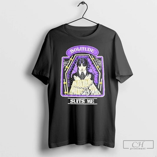Premium Wednesday Solitude Suits Me Graphic T-Shirts, Hoodie, Sweatshirt | AU18TeeNovaLab.com