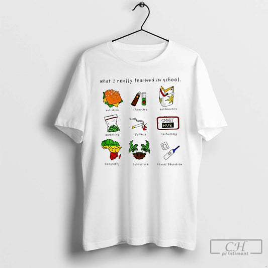 Premium What I Really Learned In School Nutrition Chemistry Mathematics T-Shirts, Hoodie, Sweatshirt | AU18TeeNovaLab.com
