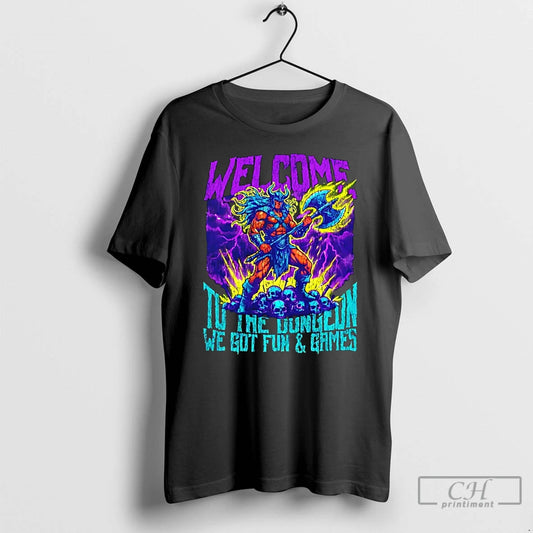 Premium Wizard Welcome To The Dungeon We Got Fun And Games T-Shirts, Hoodie, Sweatshirt | AU18TeeNovaLab.com