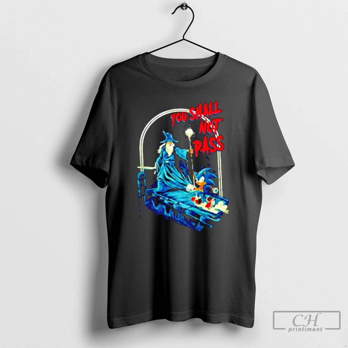 Premium Wizard And Hedgehog You Shall Not Dash Retro T-Shirts, Hoodie, Sweatshirt | AU18TeeNovaLab.com