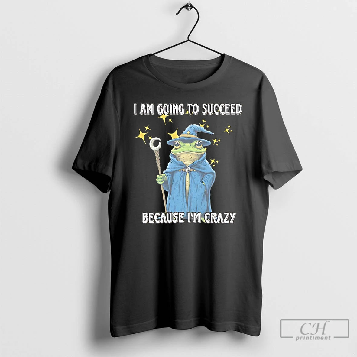 Premium Wizard Frog I Am Going To Succeed Because Im Crazy Christmas T Shirts Sweater Hoodie, Sweatshirt | AU18TeeNovaLab.com