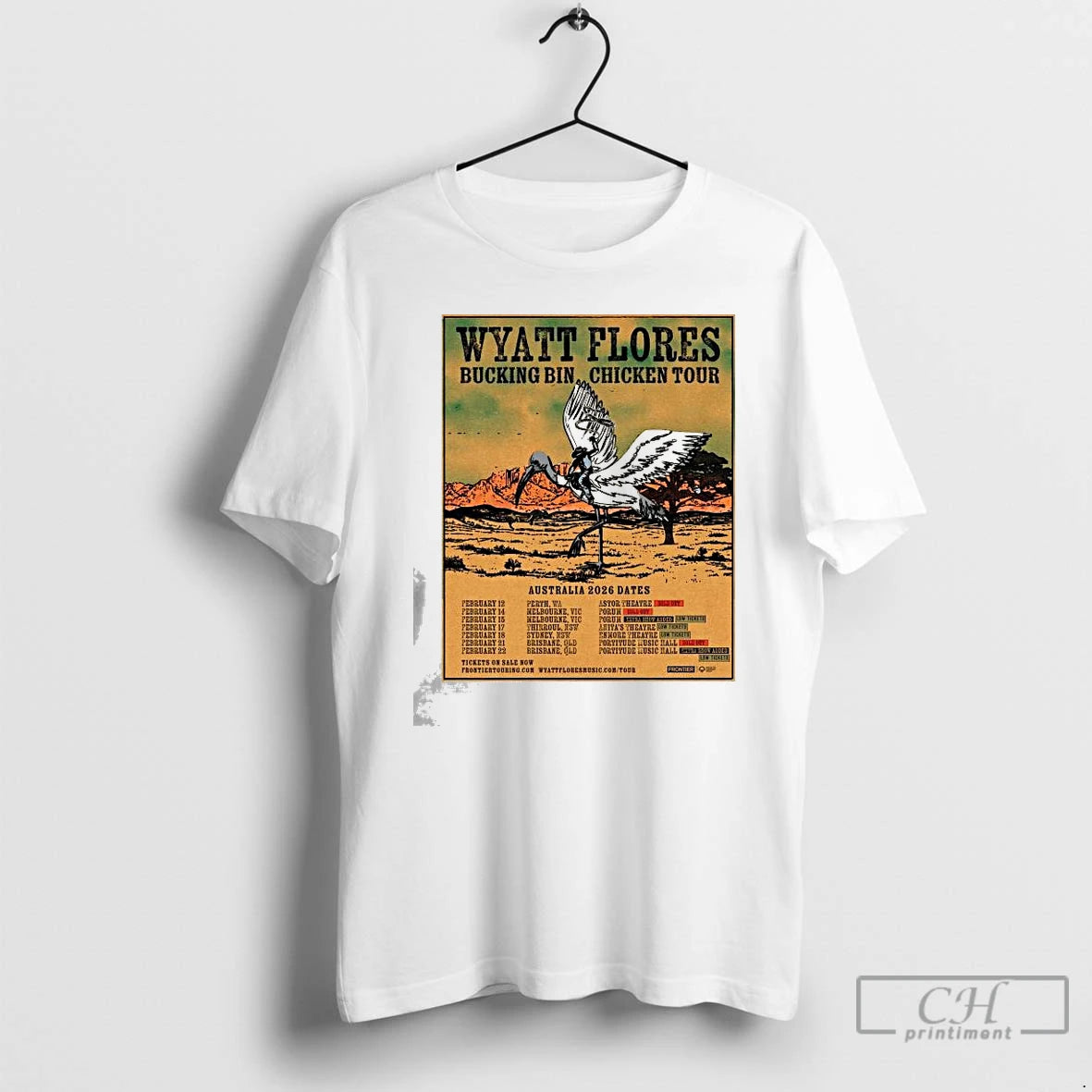 Premium Wyatt Flores Bucking Bin Chicken Tour Australia 2026 Dates T-Shirts, Hoodie, Sweatshirt | AU18TeeNovaLab.com