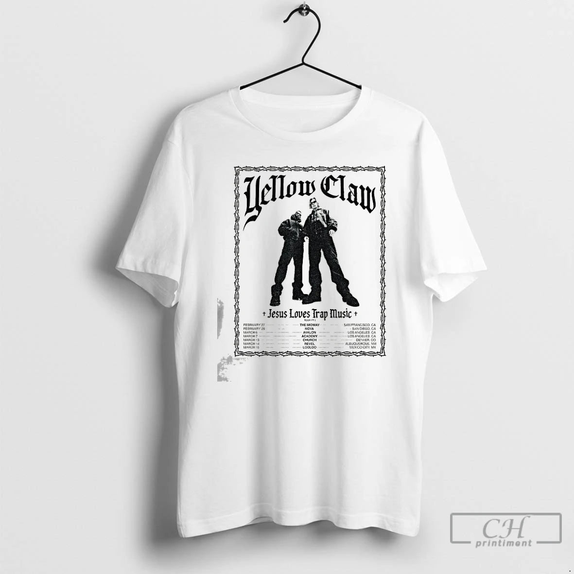 Premium Yellow Claw Jesus Loves Trap Music Tour 2026 T-Shirts, Hoodie, Sweatshirt | AU18TeeNovaLab.com