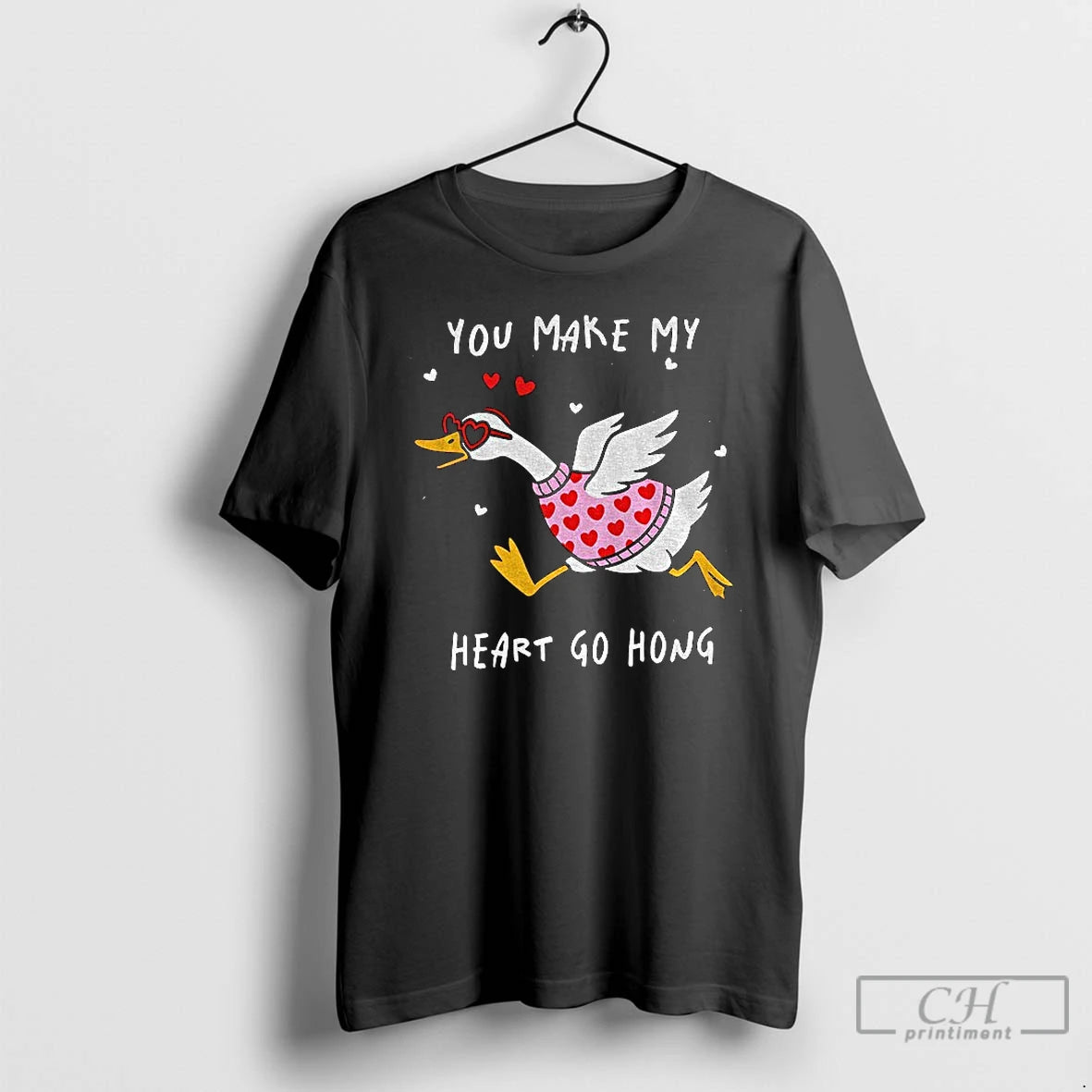 Premium You Make My Heart Hong Goose Valentines Day
