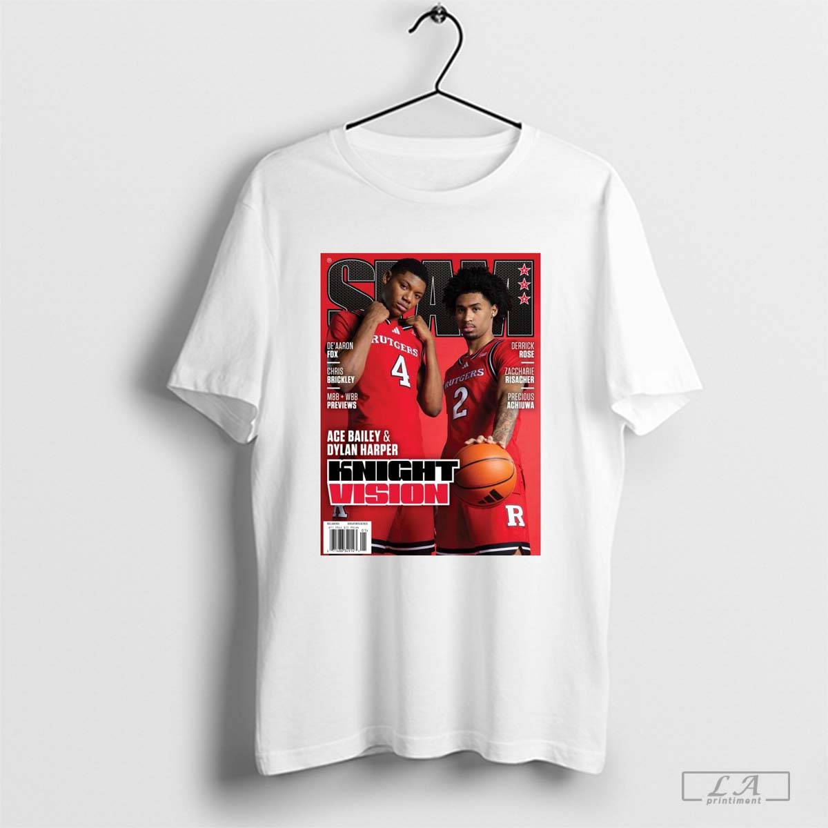 Slam Cover Rutgers Scarlet Knights Ace Bailey And Dylan Harper Knight Vision 2024 Poster