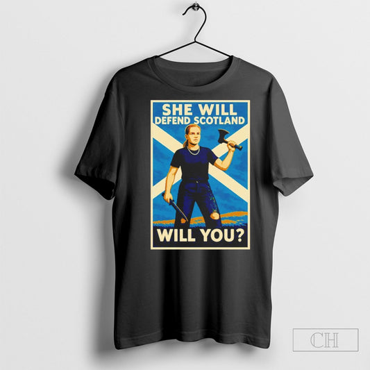 Scotland Knife Girl She Will Defend Scotland Will You Shirts Hoodie, Sweatshirt | AU18TeeNovaLab.com