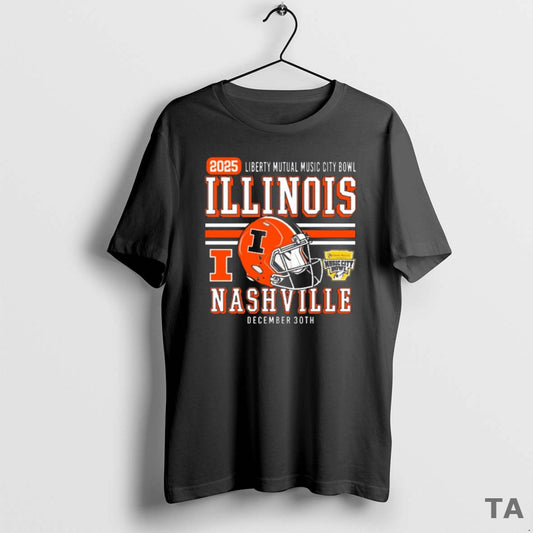 Top 2025 Liberty Mutual Music City Bowl Illinois Nashville Football December 30th T Shirt Sweater Hoodie, Sweatshirt