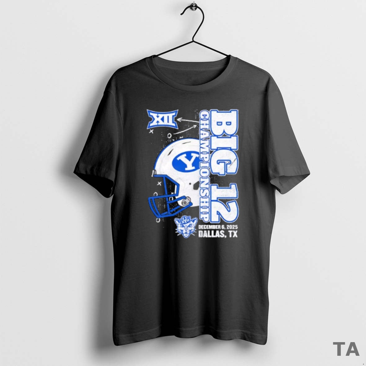 Top Byu Cougars 2025 Big 12 Football Championship Vertical Helmet T Shirt Sweater Hoodie, Sweatshirt | AU18TeeNovaLab.com