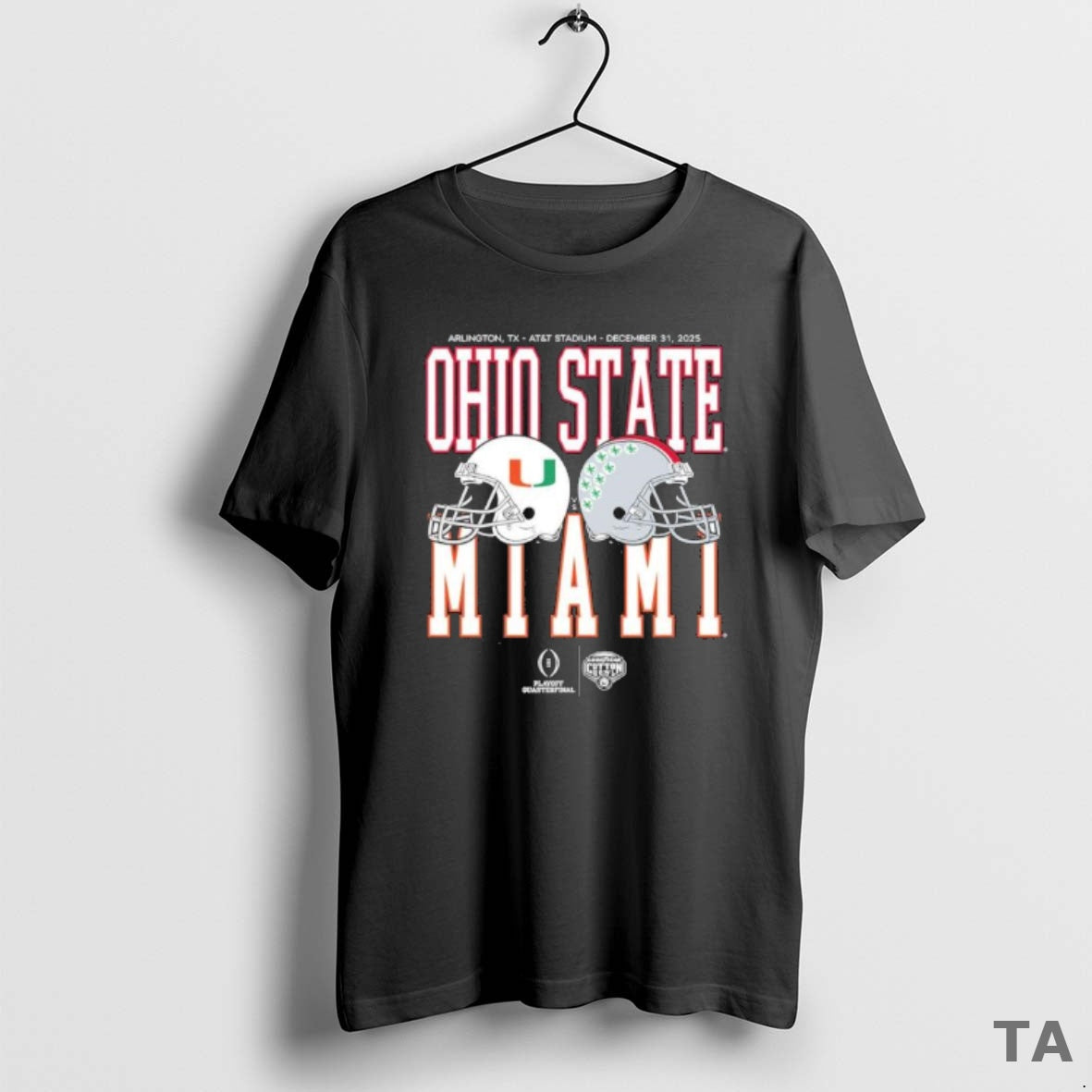 Top Cotton Bowl Classic 2025 Miami Vs Ohio State Helmet Matchup T Shirt Sweater Hoodie, Sweatshirt | AU18TeeNovaLab.com