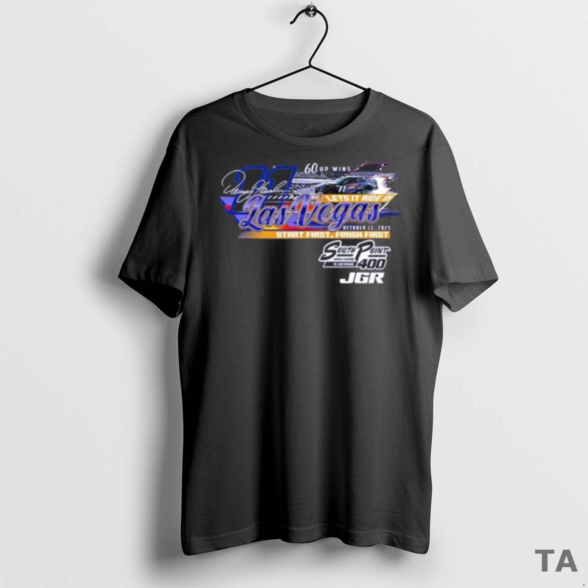 Top Denny Hamlin South Point 400 Race Winner Nascar Cup Series 2025 Victory Signature