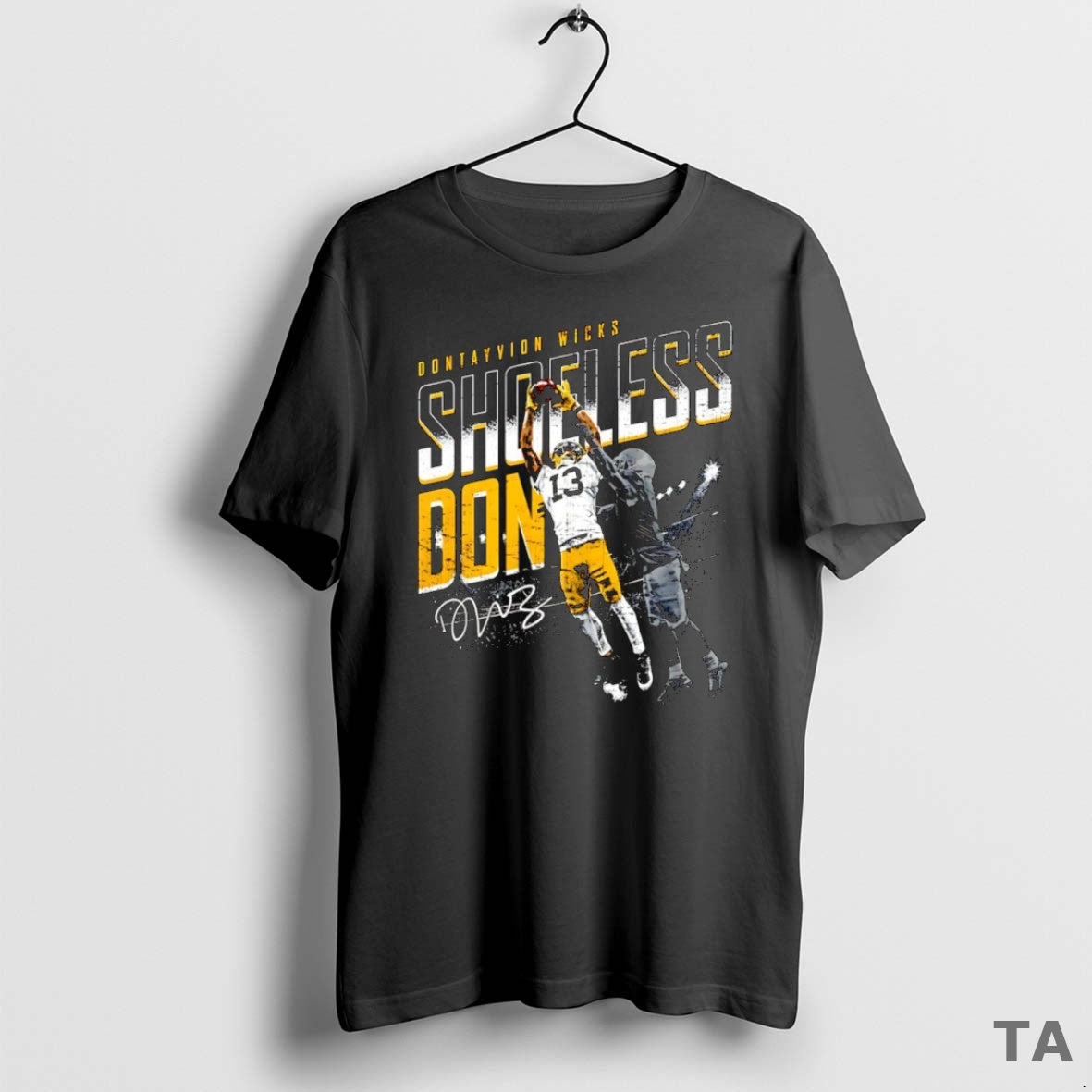 Top Dontayvion Wicks Green Bay Packers Shoeless Catch Signature T Shirt Sweater Hoodie, Sweatshirt | AU18TeeNovaLab.com