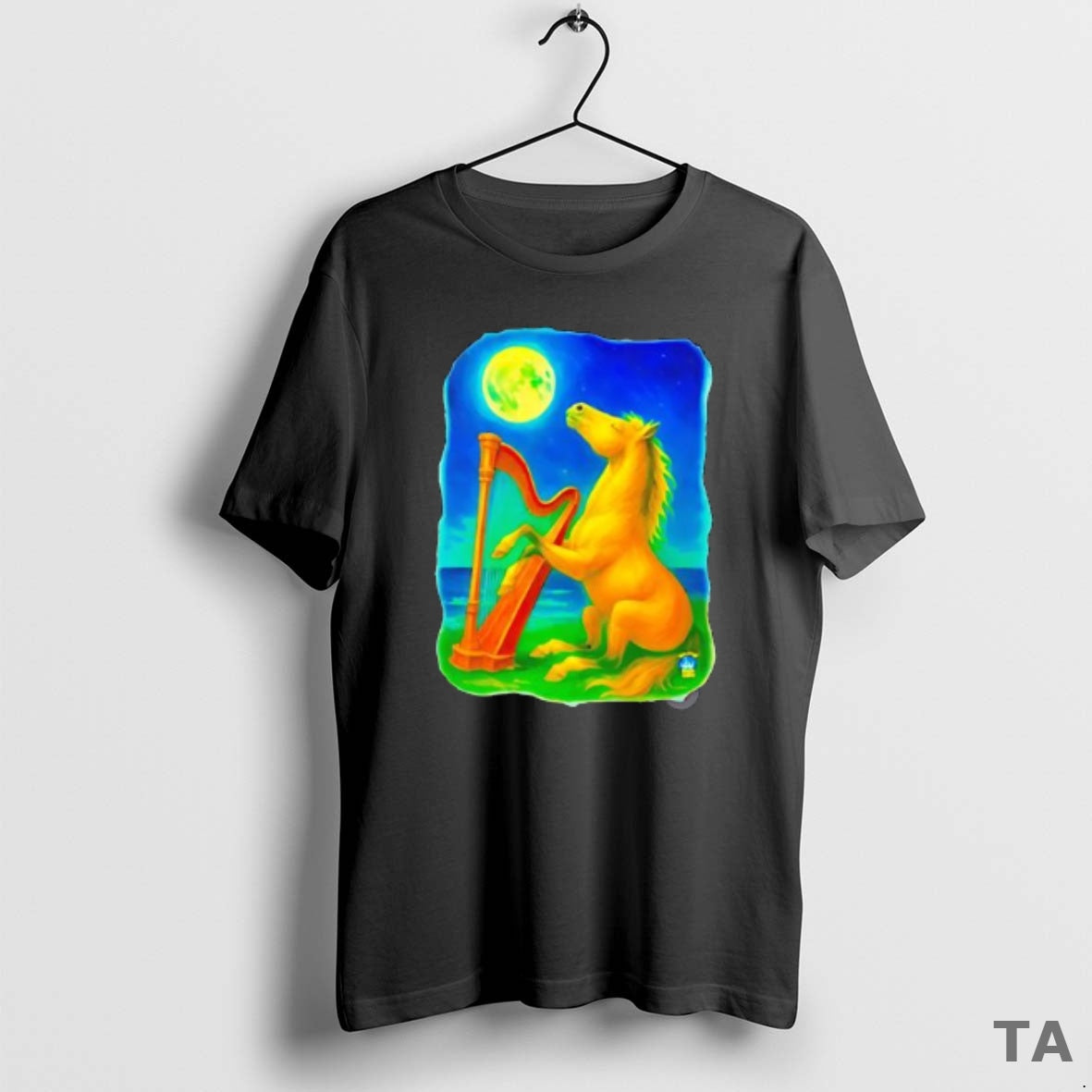 Top Horse Lovers Musical Moon Harp Art T Shirt Sweater Hoodie, Sweatshirt | AU18TeeNovaLab.com