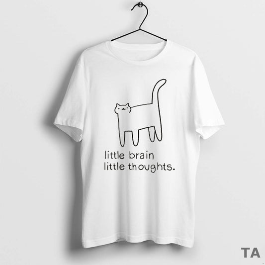 Top Little Brain Little Thoughts Cat Sketch T Shirt Sweater Hoodie, Sweatshirt | AU18TeeNovaLab.com