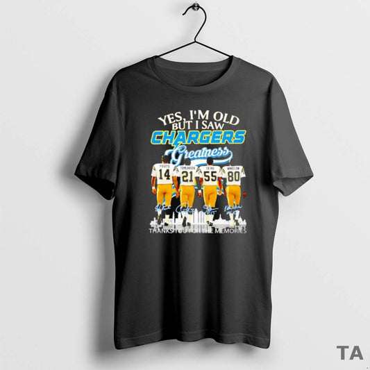 Top Los Angeles Chargers Yes Im Old But I Saw Greatness Thank You For The T-Shirts, Hoodie, Sweatshirt | AU18TeeNovaLab.com