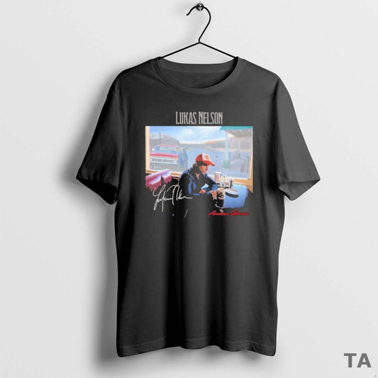 Top Lukas Nelson American Romance Vinyl T Shirt Sweater