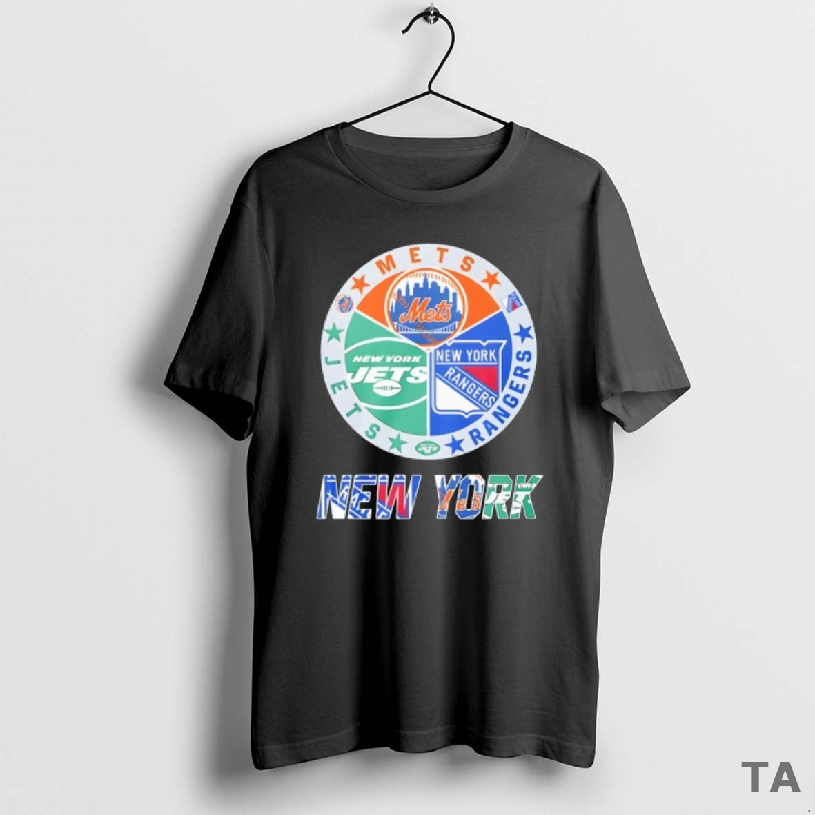 Top New York Rangers New York Mets New York Jets Mashup Logo T Shirt Sweater Hoodie, Sweatshirt | AU18TeeNovaLab.com