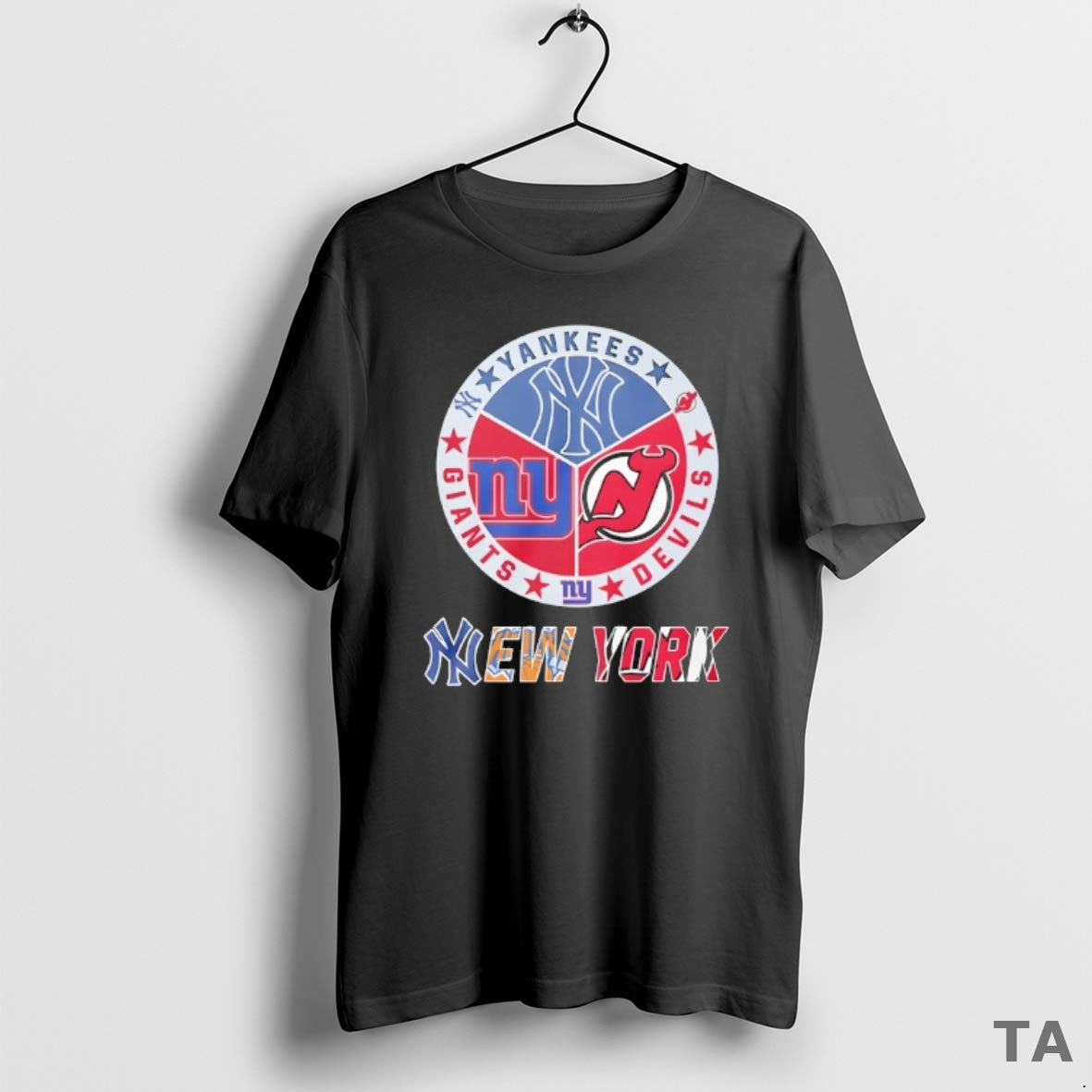 Top New York Yankees New York Giants And New Jersey Devils Mashup Logo T-Shirts, Hoodie, Sweatshirt | AU18TeeNovaLab.com
