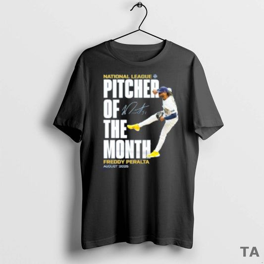 Top Nice Mlb Milwaukee Brewers Freddy Peralta National League Pitcher Of The Month August 2025