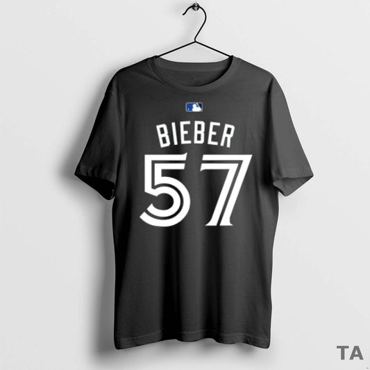 Top Premium Toronto Blue Jays Rhp Shane Bieber Wear Number 57 Mlb 2025 Fan Gear