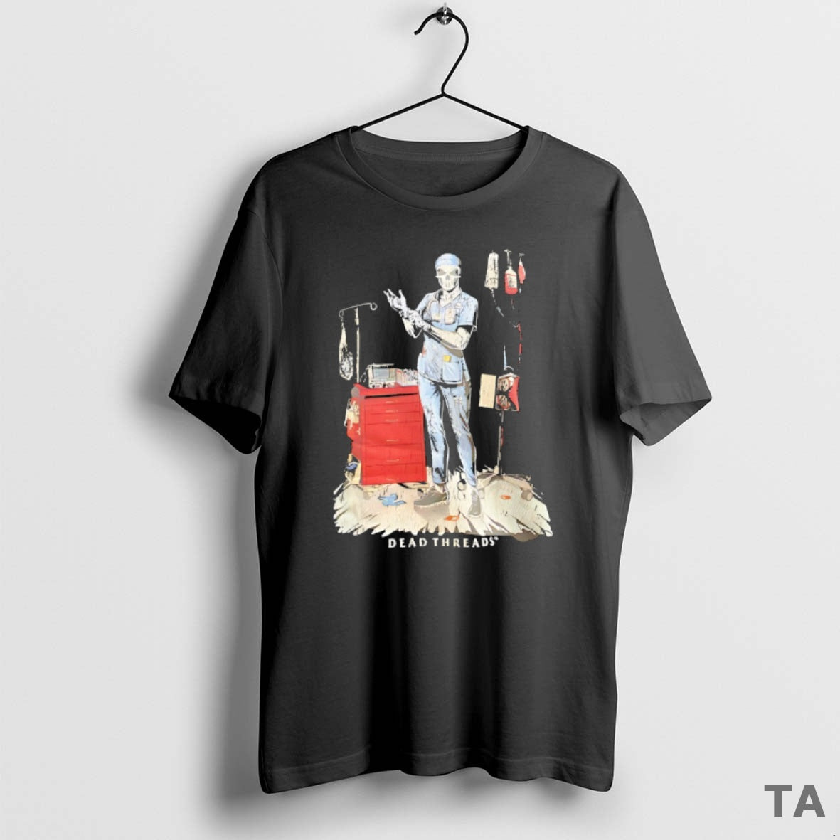 Top Skeleton Nurse Put On Gloves Dead Threads T Shirt Sweater Hoodie, Sweatshirt | AU18TeeNovaLab.com