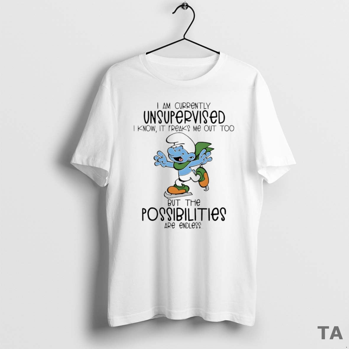 Top Smurf I Am Currently Unsupervised Circle T Shirt Sweater Hoodie, Sweatshirt | AU18TeeNovaLab.com
