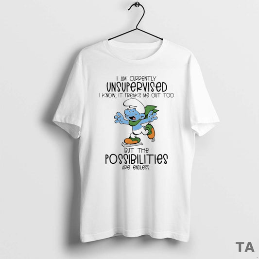Top Smurf I Am Currently Unsupervised Circle T Shirt Sweater Hoodie, Sweatshirt | AU18TeeNovaLab.com