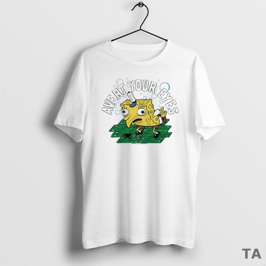 Top Sponge Squarepants Avert Your Eyes Circle T Shirt Sweater Hoodie, Sweatshirt | AU18TeeNovaLab.com