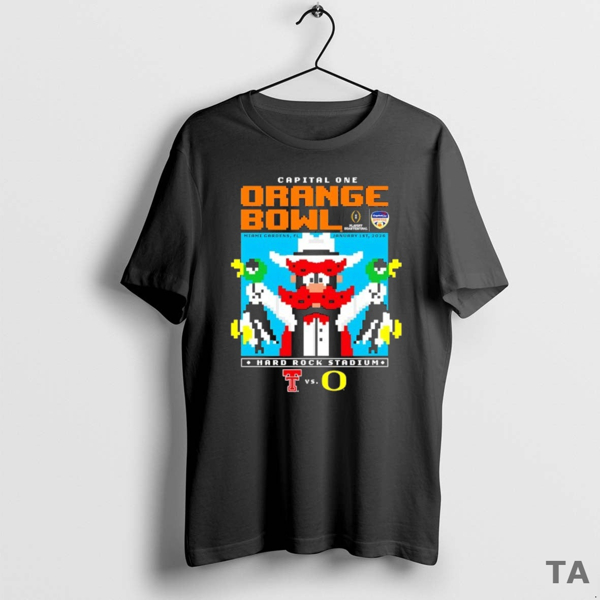 Top Texas Tech Red Raiders Capital One Orange Bowl 2026 Mascot Pixel T Shirt Sweater Hoodie, Sweatshirt | AU18TeeNovaLab.com