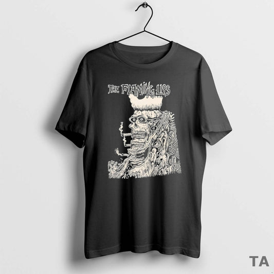Top The Flaming Lips Band Skeleton Smoking T Shirt Sweater