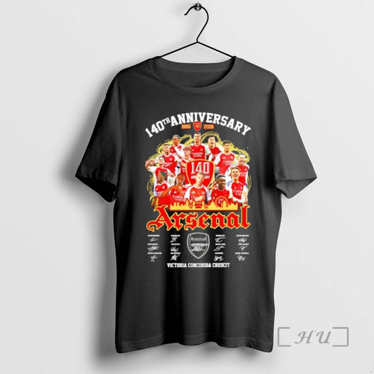 Trending Arsenal 140th Anniversary 1886 2026 All Team Victoria Concordia Crescit Signatures Premium T Shirts Hoodie,...