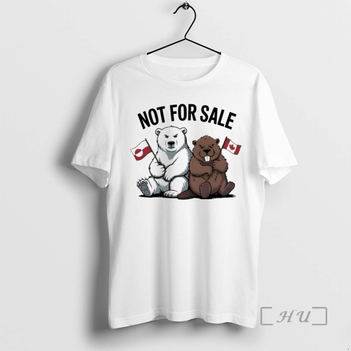 Trending Bear And Beaver Holding Flag Not For Sale Political Anti Maga Premium T Shirts Hoodie, Sweatshirt
