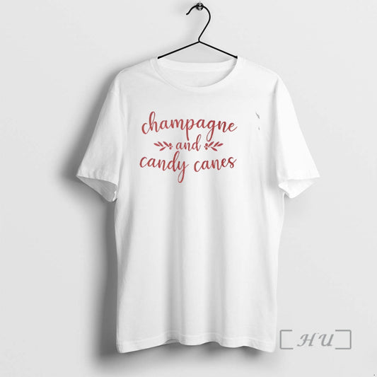 Trending Champagne And Candy Canes Christmas T-Shirts, Hoodie, Sweatshirt | AU18TeeNovaLab.com